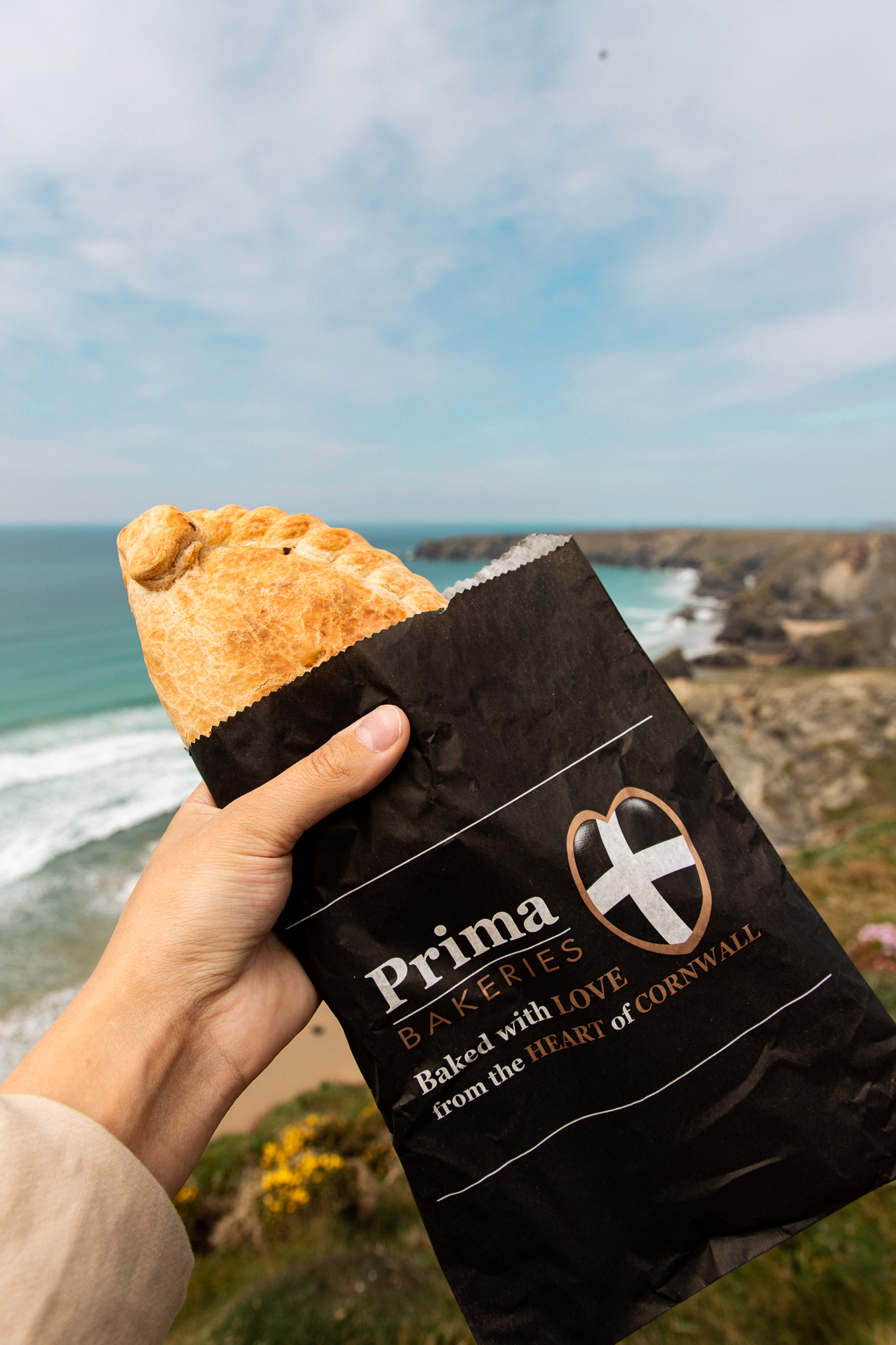 Prima Bakeries Cornwall Bedruthan Steps Pasty Charlotte Rick Photography